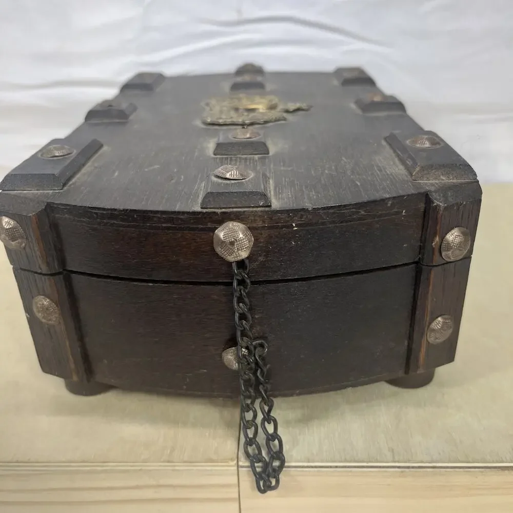 Vintage S. Sper Bijou Valet Jewelry Box Wooden Red Interior